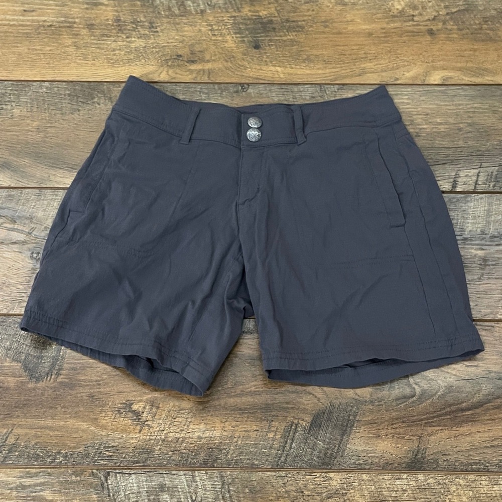 Prana Halle Shorts Womens 0 Gray Stretch Zion Hiking Outdoor Activewear Gorpcore